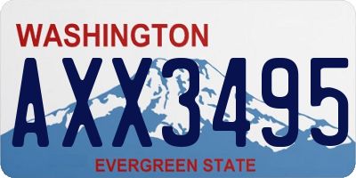WA license plate AXX3495