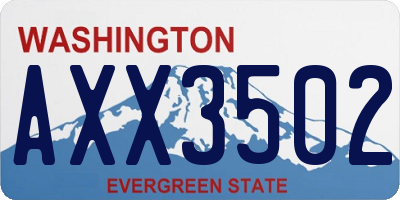 WA license plate AXX3502