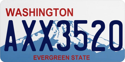 WA license plate AXX3520