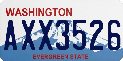 WA license plate AXX3526