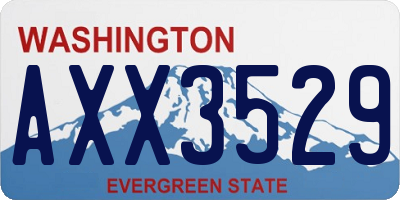 WA license plate AXX3529