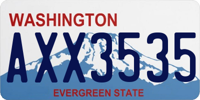 WA license plate AXX3535