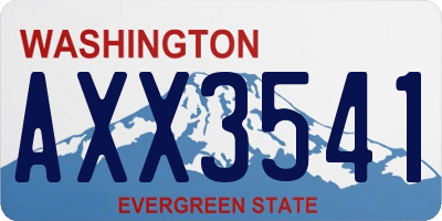 WA license plate AXX3541