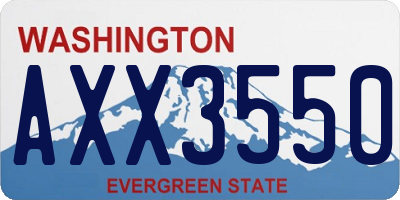 WA license plate AXX3550