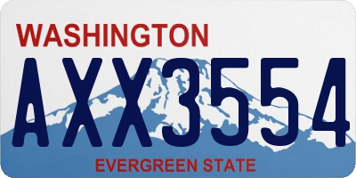 WA license plate AXX3554