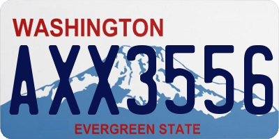 WA license plate AXX3556