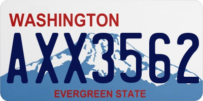 WA license plate AXX3562
