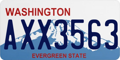 WA license plate AXX3563