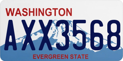 WA license plate AXX3568