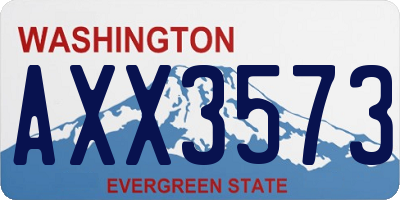 WA license plate AXX3573