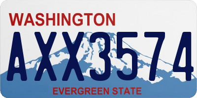 WA license plate AXX3574
