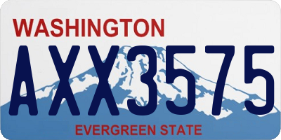 WA license plate AXX3575