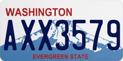 WA license plate AXX3579