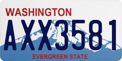 WA license plate AXX3581