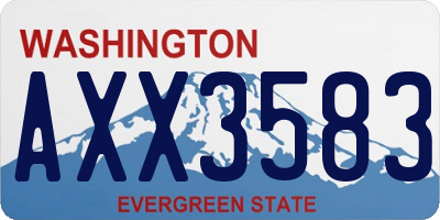 WA license plate AXX3583