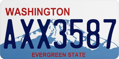 WA license plate AXX3587