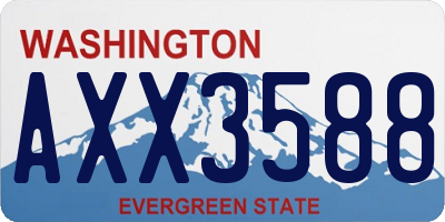 WA license plate AXX3588