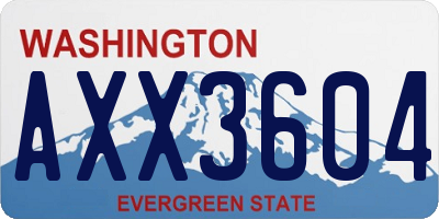 WA license plate AXX3604