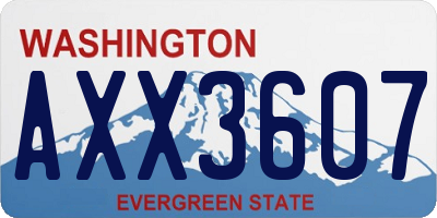 WA license plate AXX3607