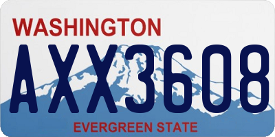 WA license plate AXX3608