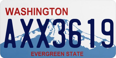 WA license plate AXX3619