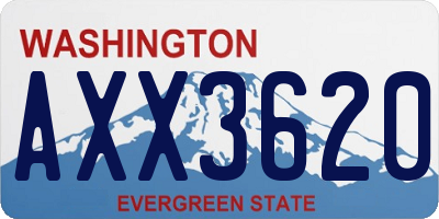 WA license plate AXX3620