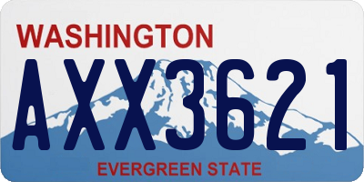 WA license plate AXX3621