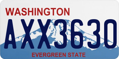WA license plate AXX3630