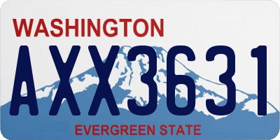 WA license plate AXX3631