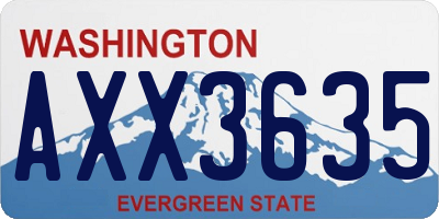 WA license plate AXX3635
