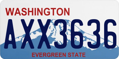 WA license plate AXX3636