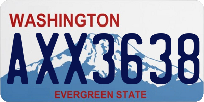 WA license plate AXX3638