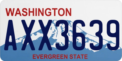WA license plate AXX3639