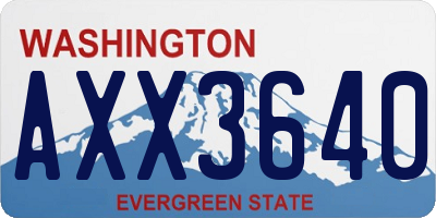 WA license plate AXX3640