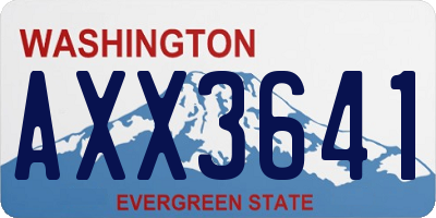 WA license plate AXX3641