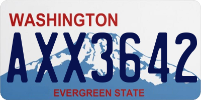 WA license plate AXX3642
