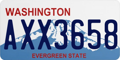 WA license plate AXX3658