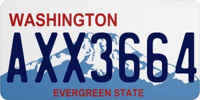 WA license plate AXX3664