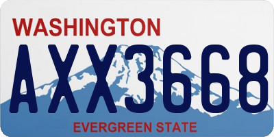 WA license plate AXX3668