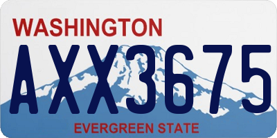 WA license plate AXX3675