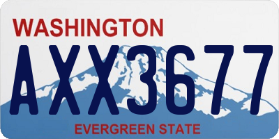 WA license plate AXX3677