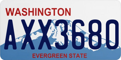 WA license plate AXX3680
