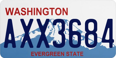 WA license plate AXX3684