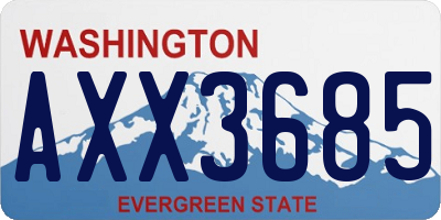 WA license plate AXX3685