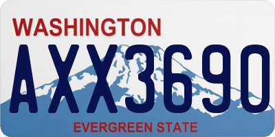 WA license plate AXX3690