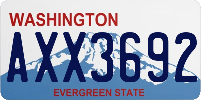 WA license plate AXX3692