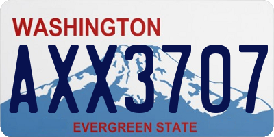 WA license plate AXX3707