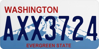 WA license plate AXX3724