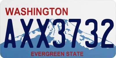 WA license plate AXX3732