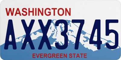 WA license plate AXX3745
